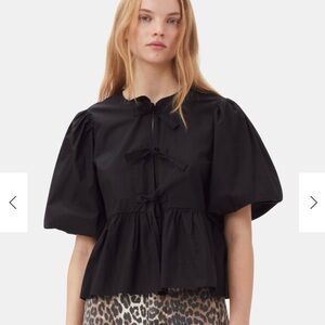 Ganni tie front blouse, size EU 40 (US size 6), perfect condition